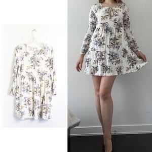 ae floral denim mini shift dress AE Denim Embroidered Mini Dress Women's Multi M